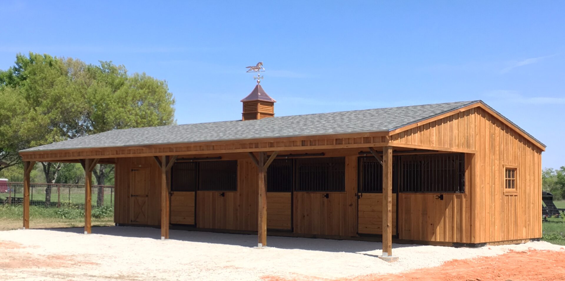 12' Wide Portable Shed Row Horse Barns for Sale | Deer Creek Structures