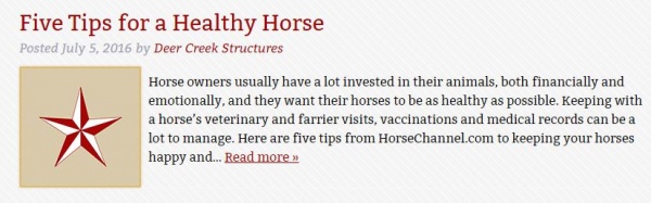 five tips for a healthy horse CTA
