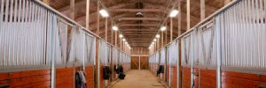 Properly lit aisle horse barn