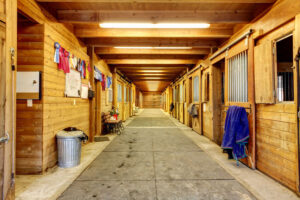 Clean horse barn maintained for fire prevention