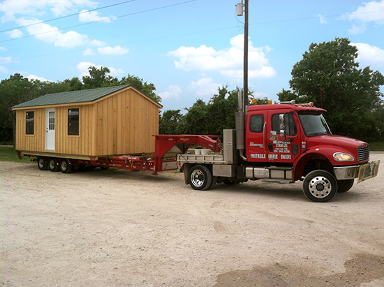 Prefab Portable Cabins for sale being towed