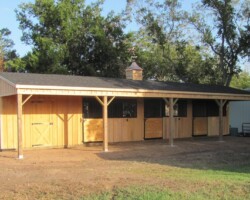 shedrow horse barn with overhang