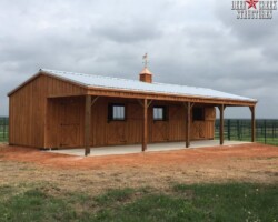 shedrow horse barn with metal roof