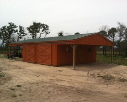 shedrow horse barn with overhang